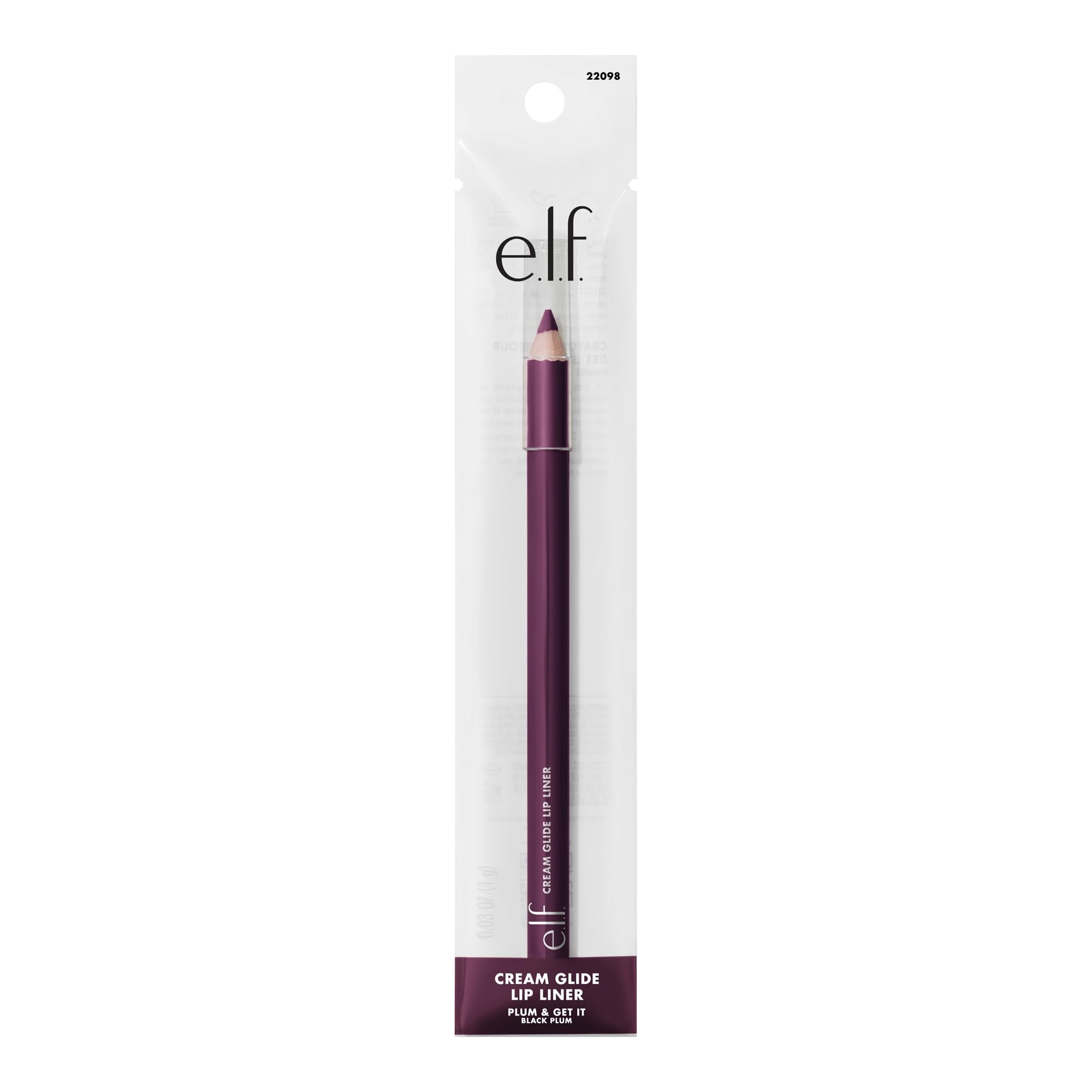e.l.f. delineador de labios tono ciruela, combina con otros tonos para definiciones versátiles.
