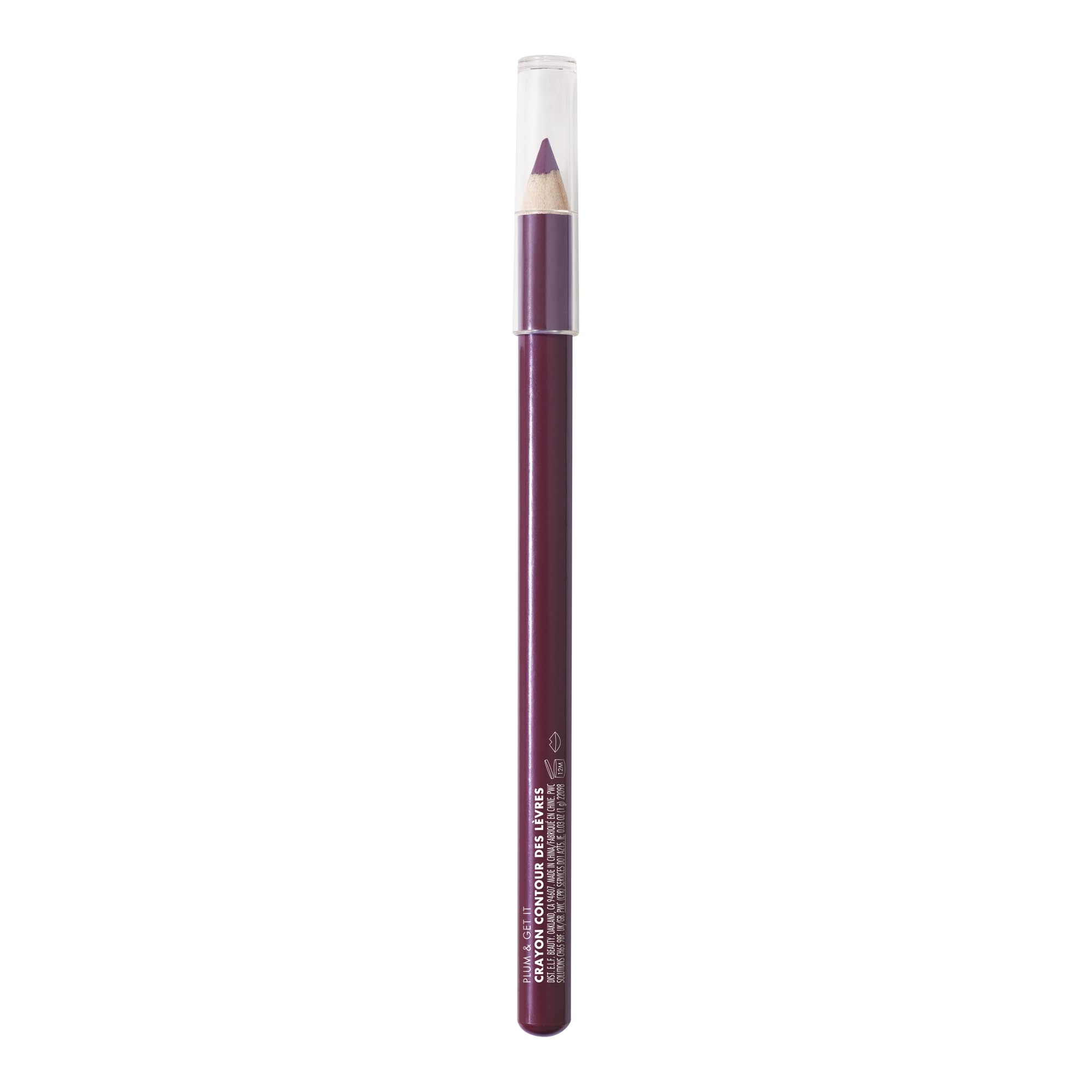 e.l.f. delineador de labios tono ciruela, formato compacto para retoques en cualquier lugar.