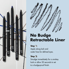 e.l.f. Delineador Retráctil Trazo Intenso Negro: ideal para línea definida.