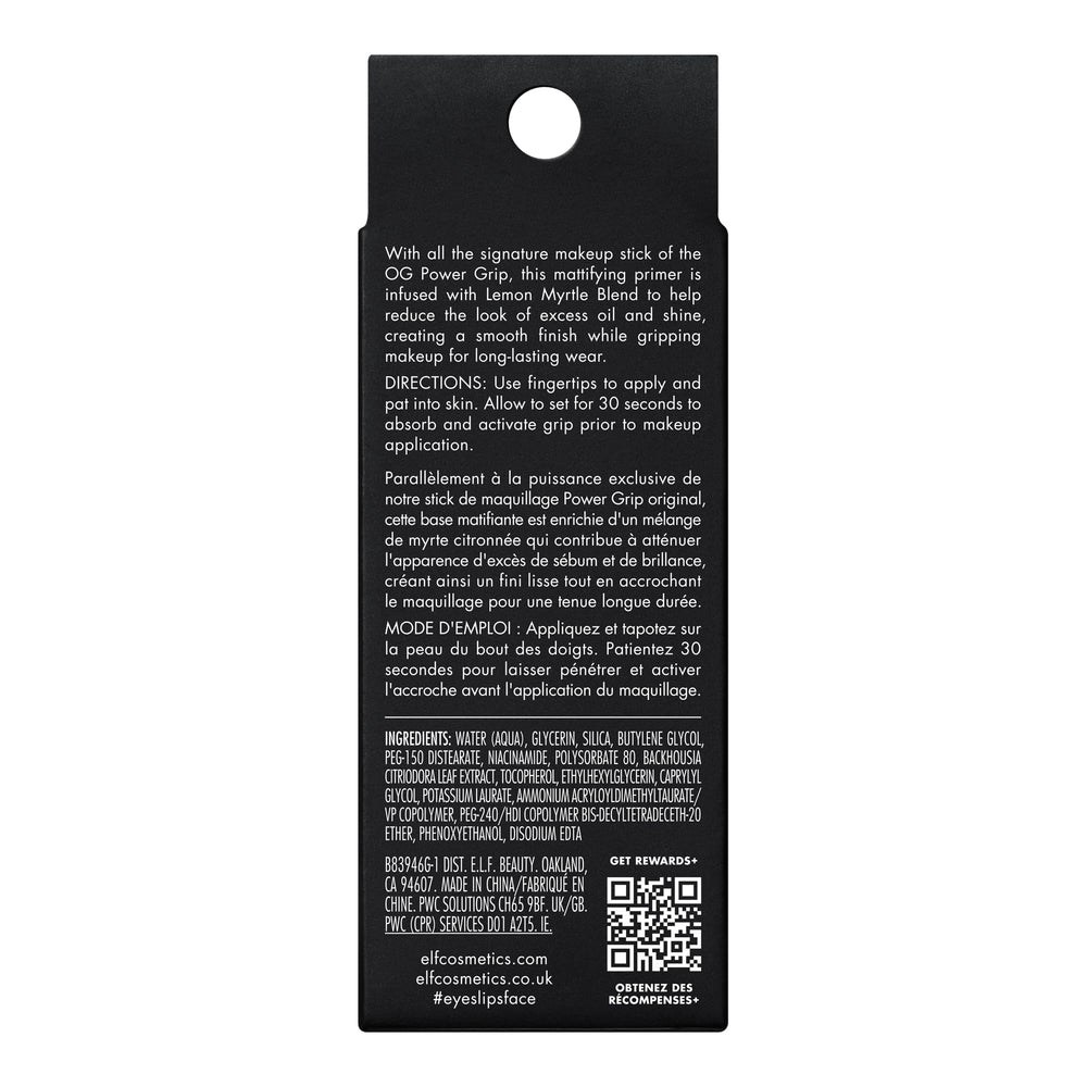 e.l.f. Power Grip Mini vegano y libre de crueldad, con certificaciones.