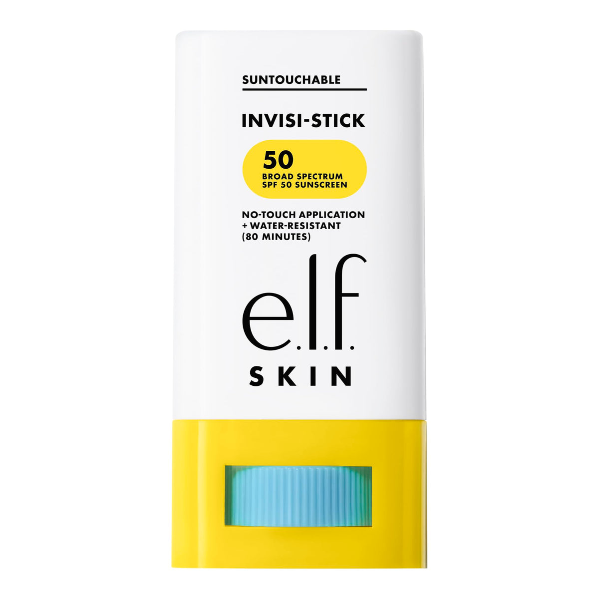 e.l.f. Skin Suntouchable Invisi-Stick SPF 50, empaque compacto para retoques diarios.