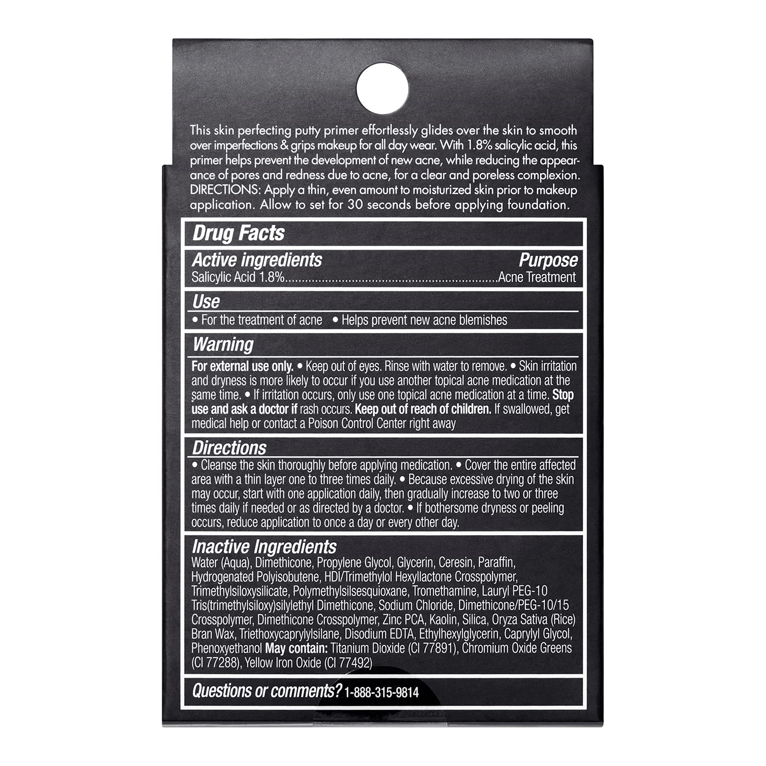 e.l.f Acne Fighting Putty Primer piel grasa, apto para uso diario.