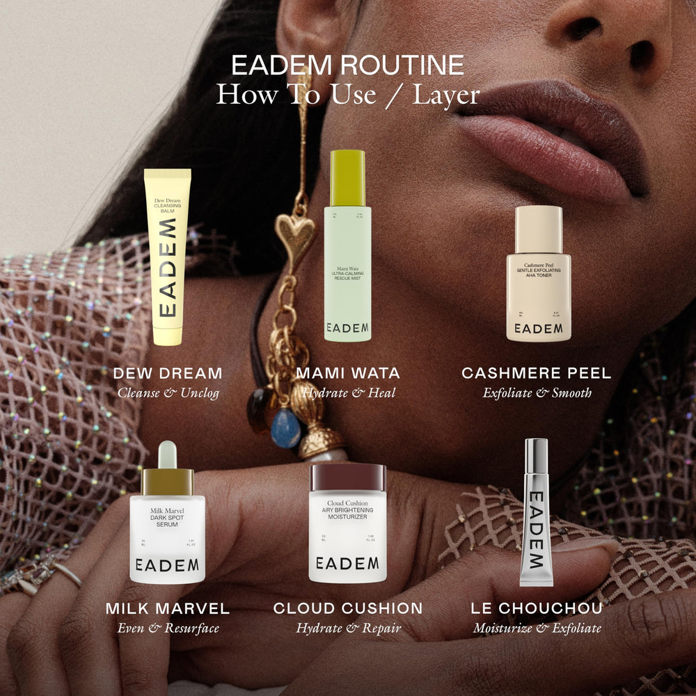 EADEM Mami-Wata ingredientes botánicos: cica y activos para cuidado diario