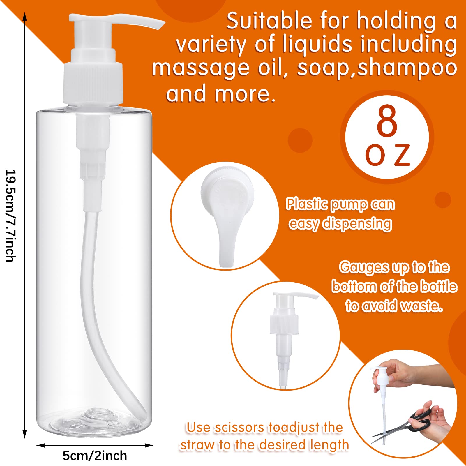 Eaasty dispensadora 8oz con bomba facilita aplicaciones rápidas de aceites