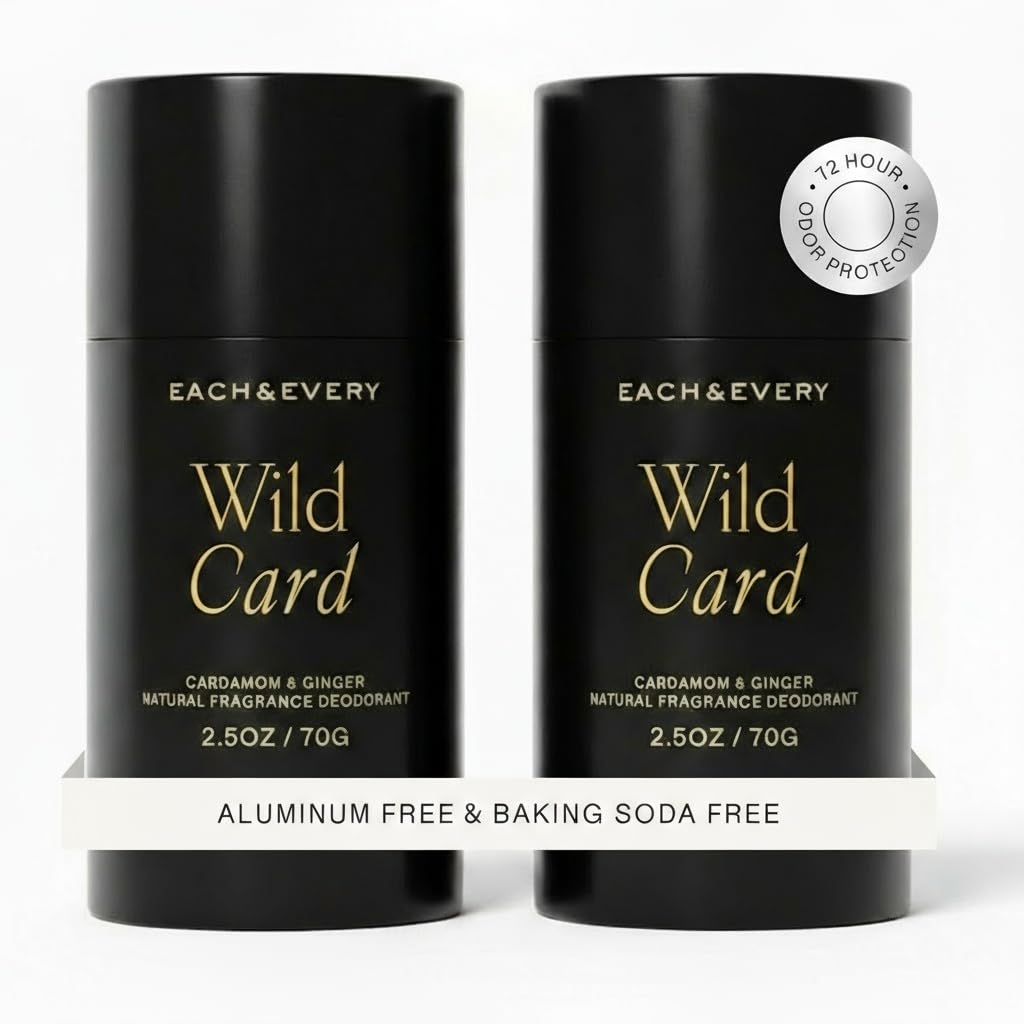 Each & Every desodorante natural sin bicarbonato ni aluminio, envase de 2.5 oz
