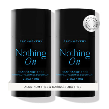 Each & Every desodorante sin aluminio, vista frontal, protección diaria