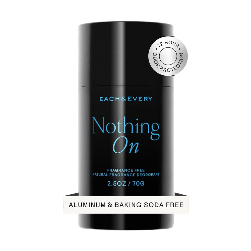 Cada & Every desodorante al aluminio libre, empaque 2,5oz, protección diaria para piel sensible.