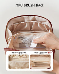EACHY bolsa de maquillaje en cuero PU impermeable y fácil de limpiar
