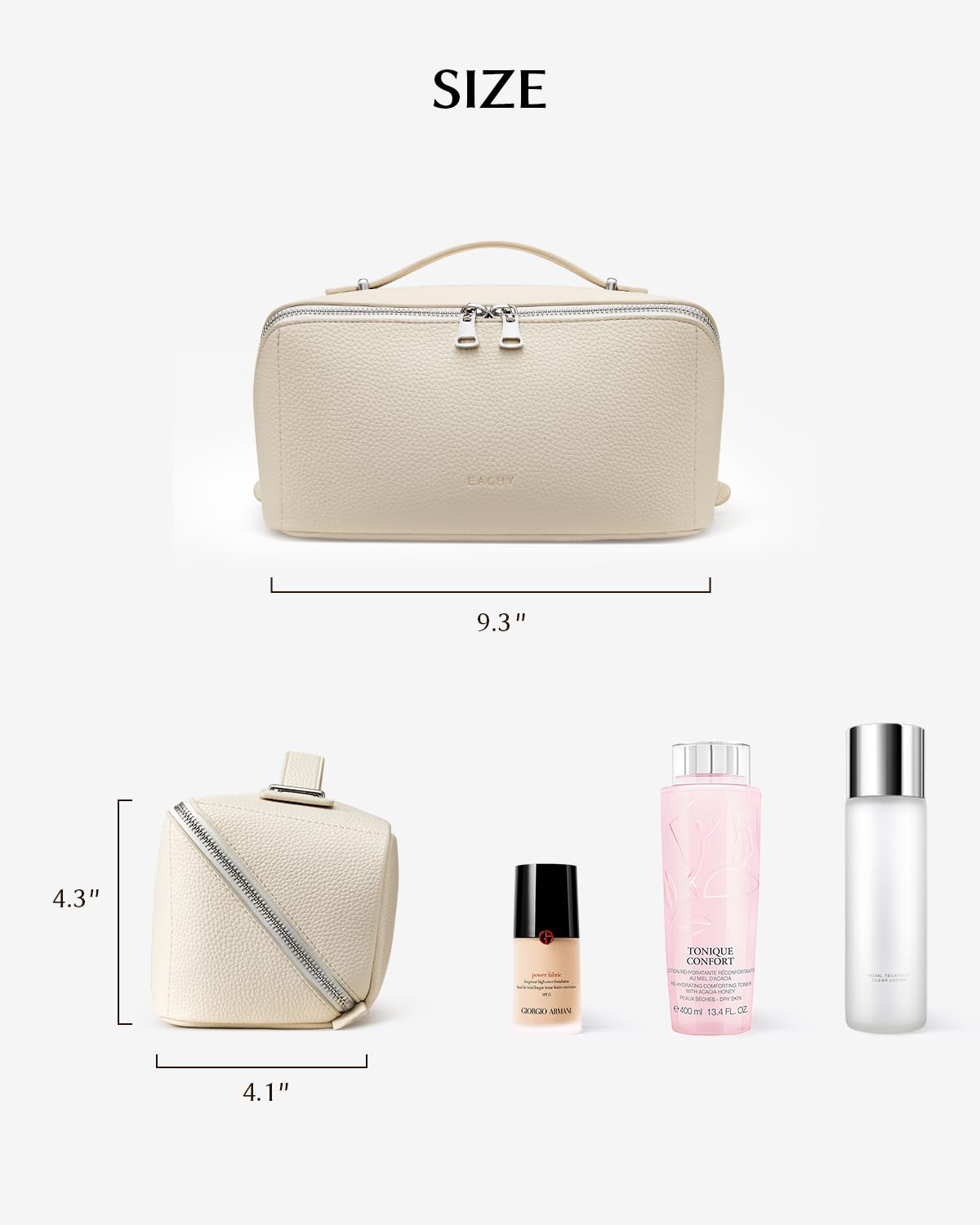 EACHY bolsa de maquillaje con asa para viajar con comodidad