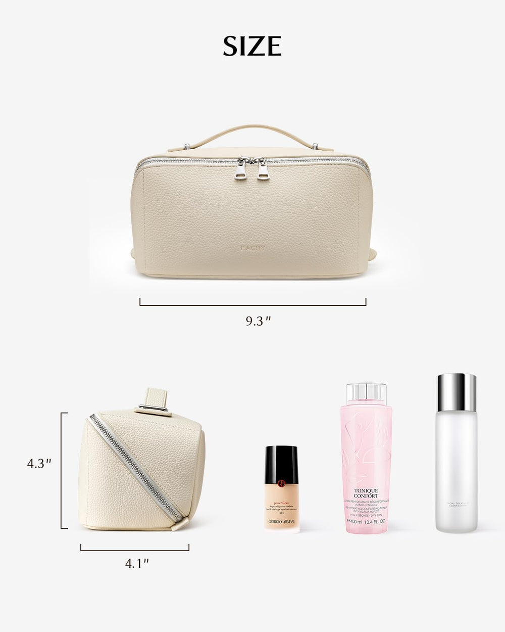 EACHY bolsa de maquillaje con asa para viajar con comodidad