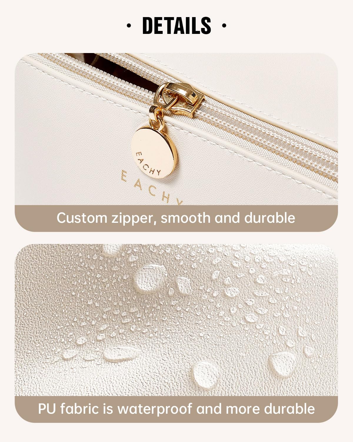 Eachy bolsa de maquillaje divisor transparente TPU, ver y usar rápidamente.