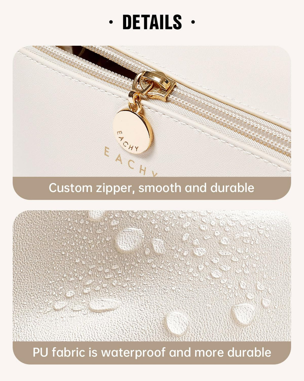 Eachy bolsa de maquillaje divisor transparente TPU, ver y usar rápidamente.