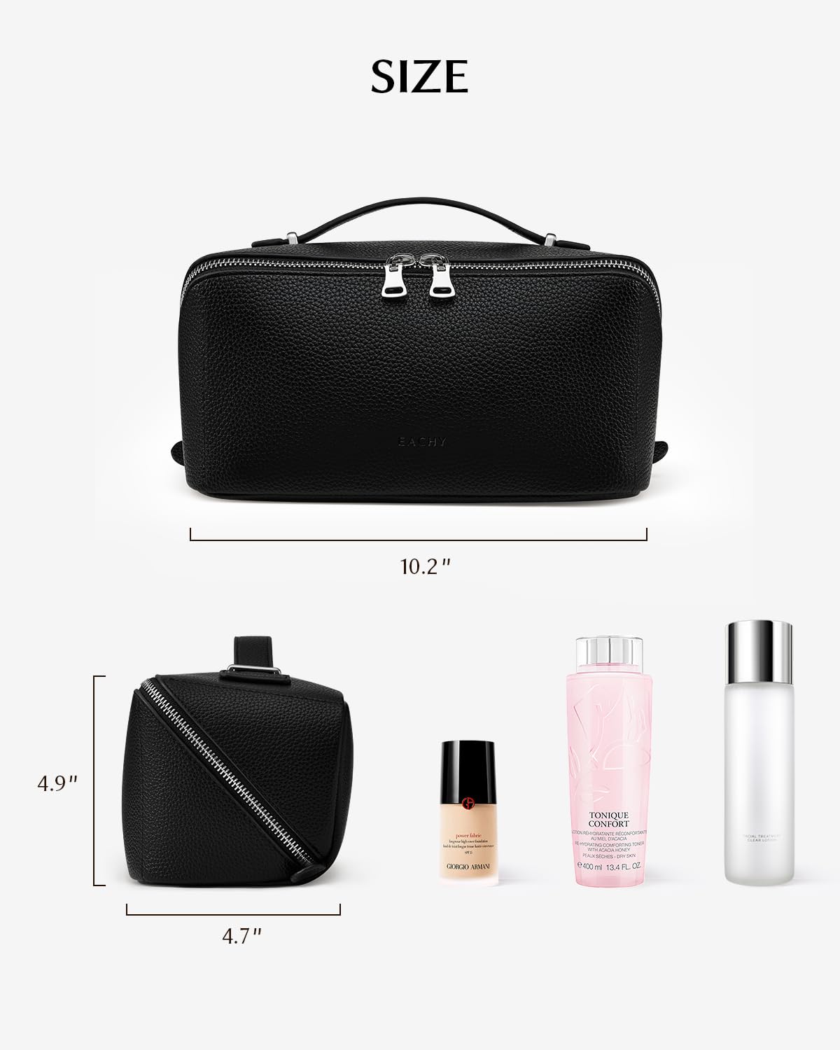 EACHY bolsa cosmética con protección inflable para llegada sin arrugas.