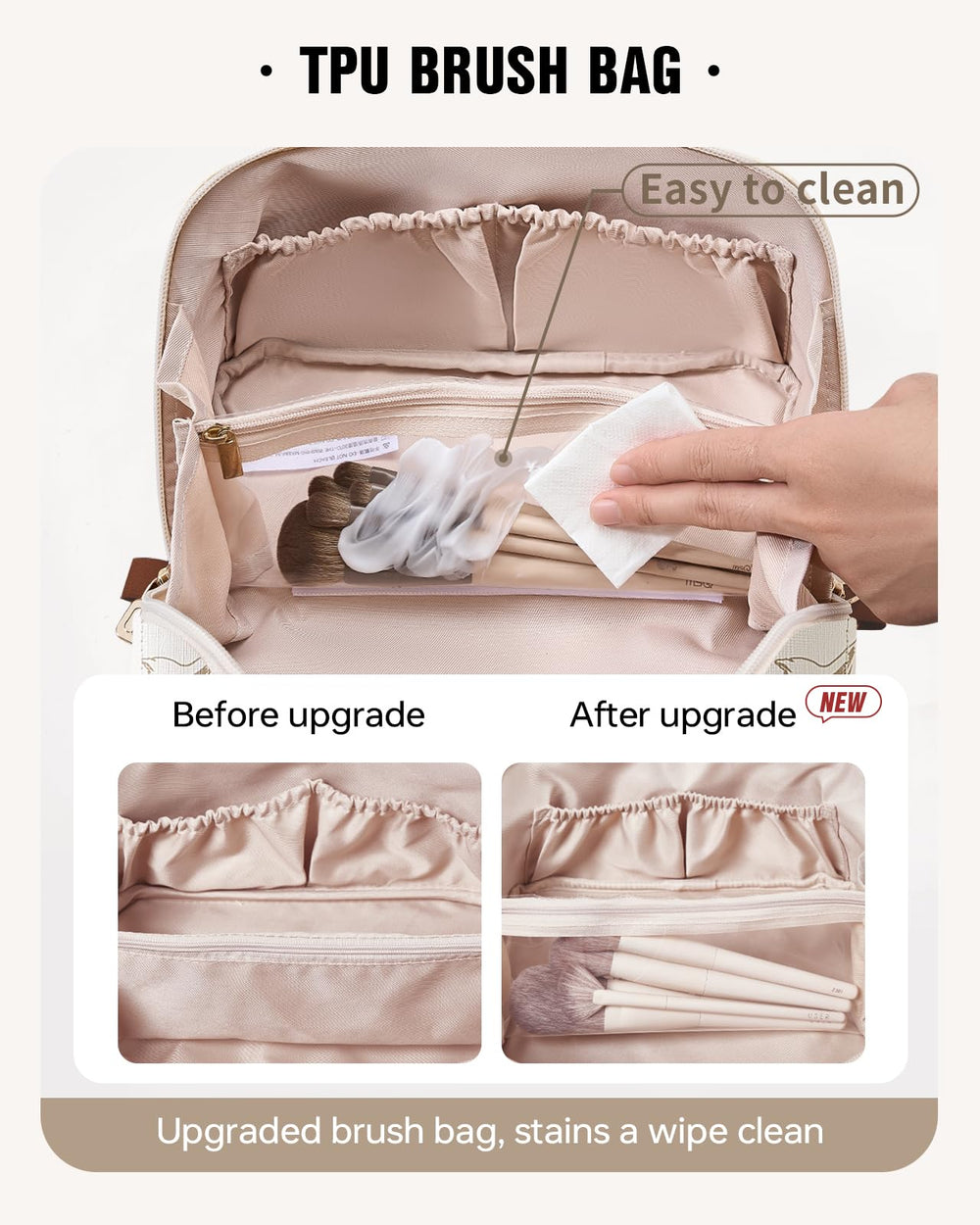 EACHY bolsa maquillaje de viaje, gran capacidad para viajar con más productos.