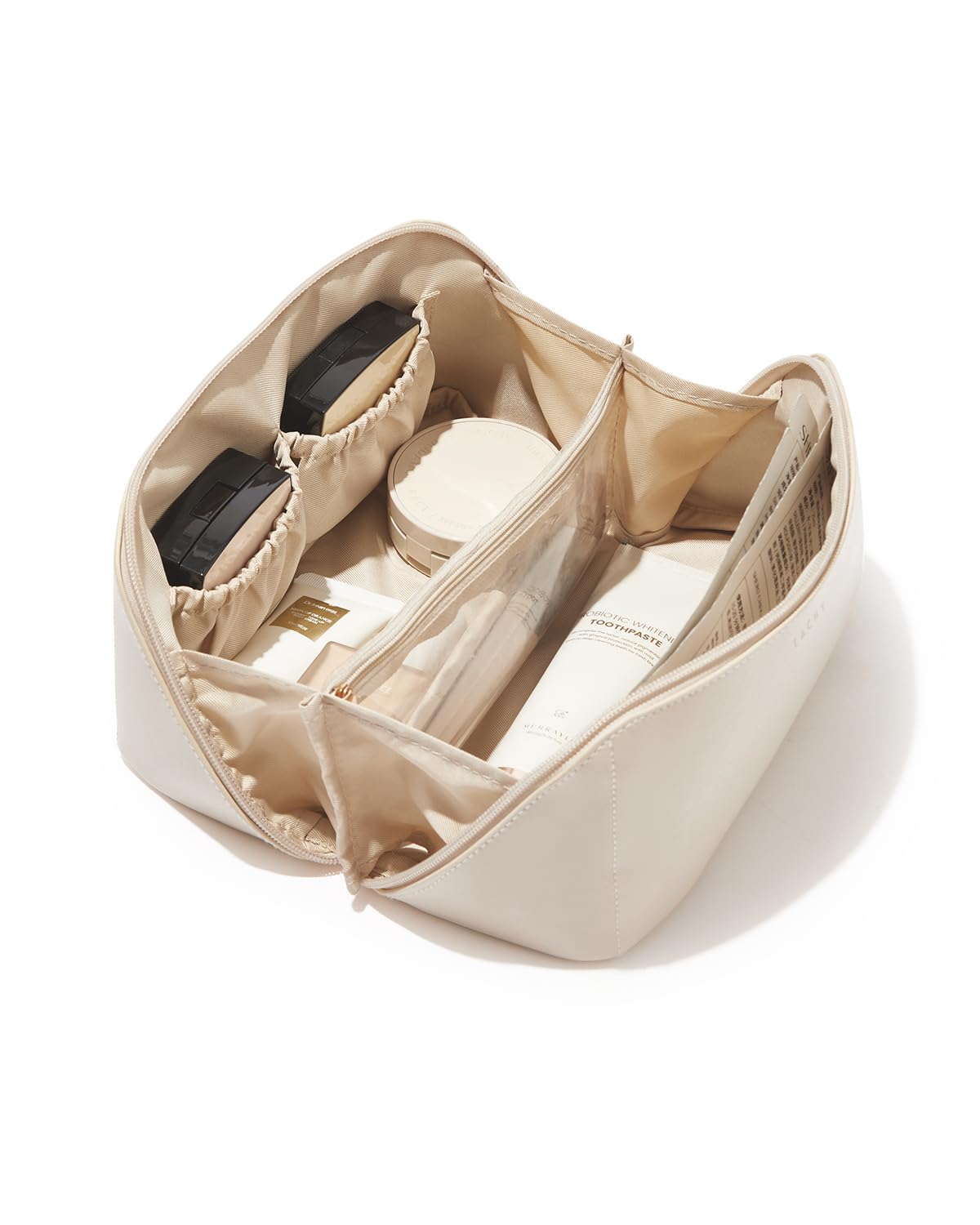 Eachy bolsa de maquillaje viaje, gran capacidad para organizar cosméticos y artículos.