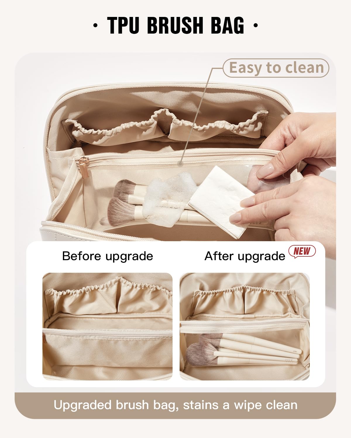 EACHY material PU suave e impermeable, fácil de limpiar y resistente al uso diario.