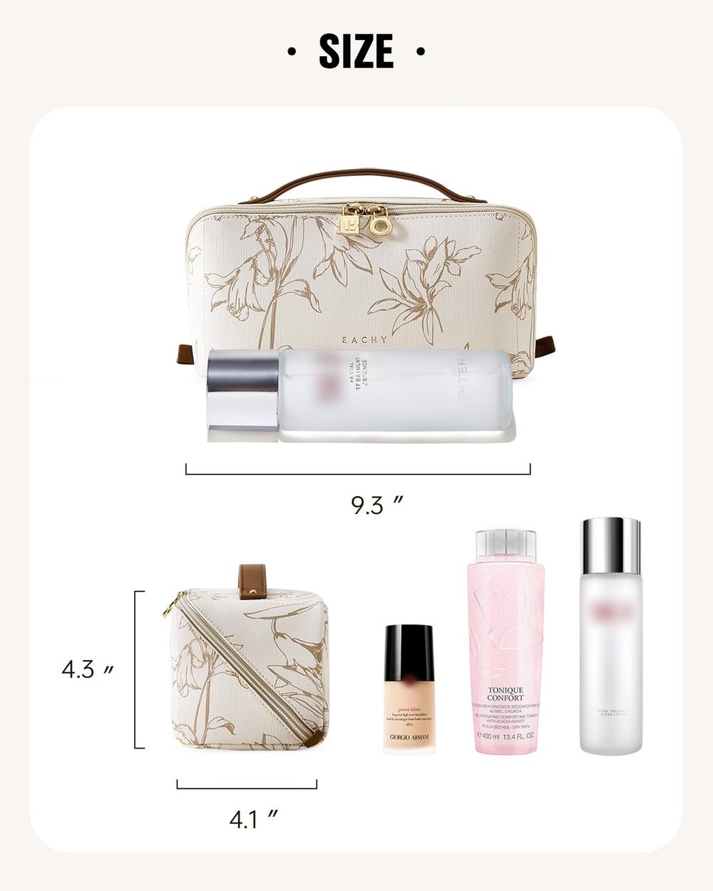 EACHY bolsa maquillaje de viaje, material impermeable y fácil de limpiar.