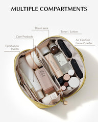 EACHY bolso de maquillaje con diseño plano para ver todos los artículos al abrir.