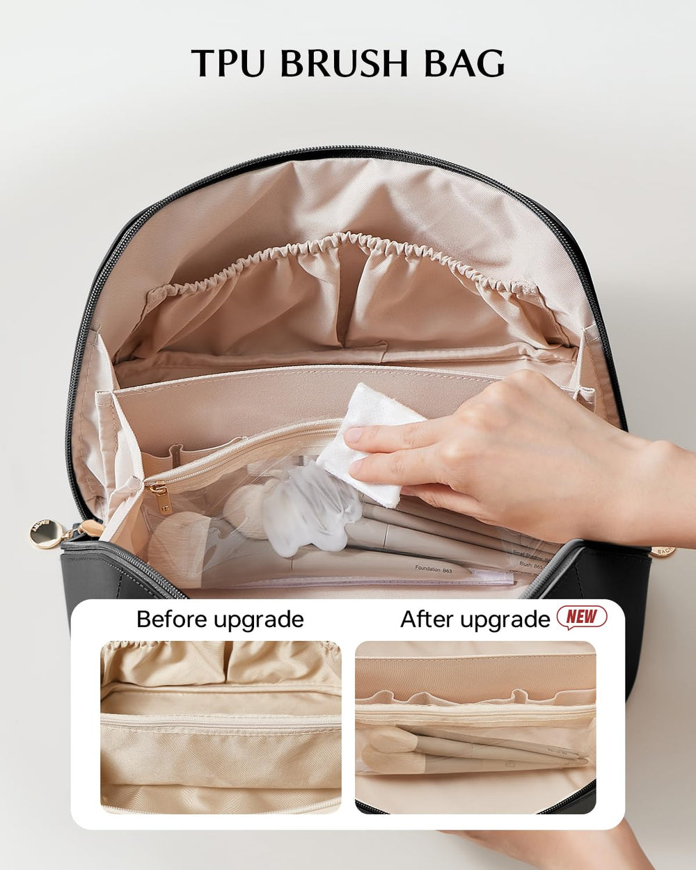 EACHY estuche impermeable de cuero PU perfecto para viajes y limpieza rápida