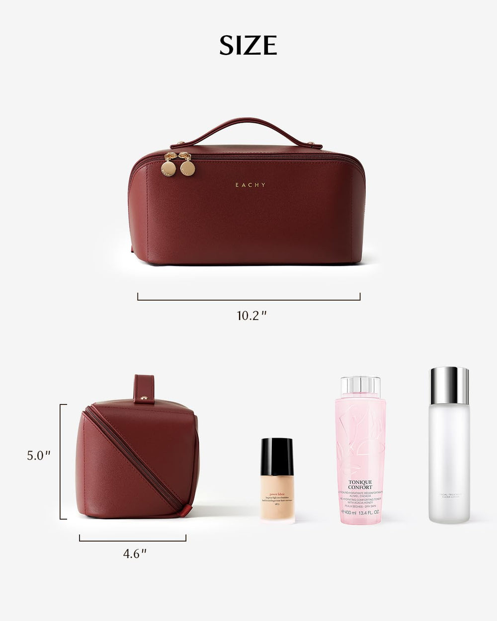 EACHY divisor organizador mantiene secciones separadas para pinceles y maquillaje.