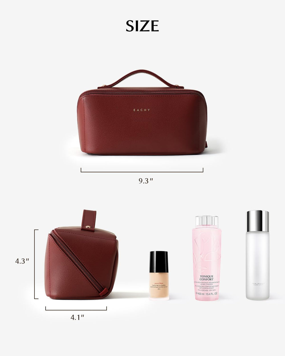 EACHY estuche de maquillaje con divisor interior y asa para transporte