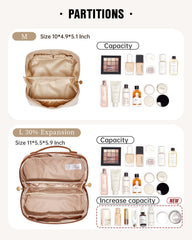 Eachy sac-maquillage en PU imperméable, nettoyage facile et protection des articles de toilette.