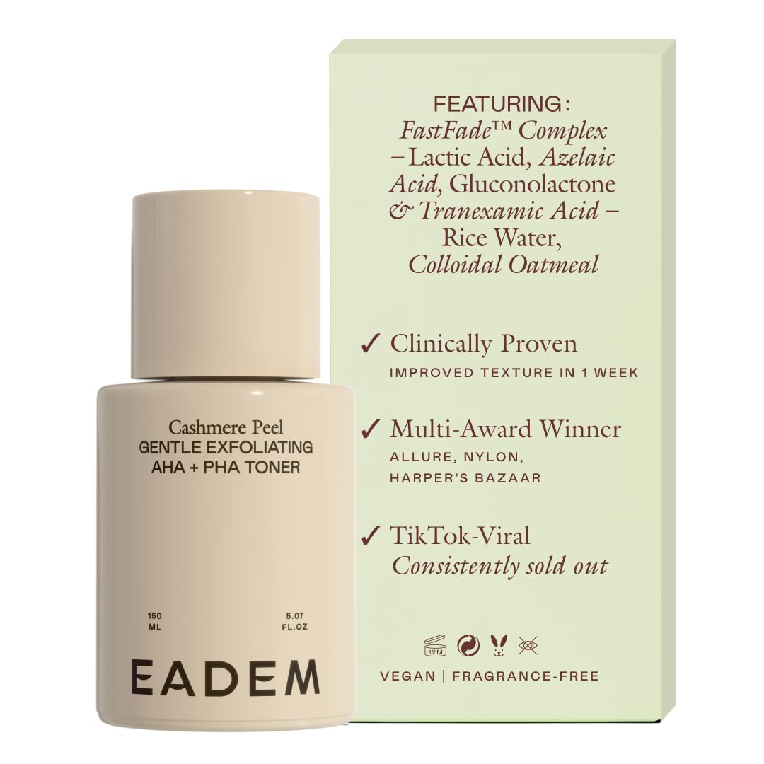 EADEM Cashmere Peel, vertido de botella, exfoliación suave para iniciar la rutina.
