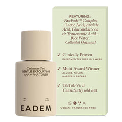 EADEM Cashmere Peel, vertido de botella, exfoliación suave para iniciar la rutina.