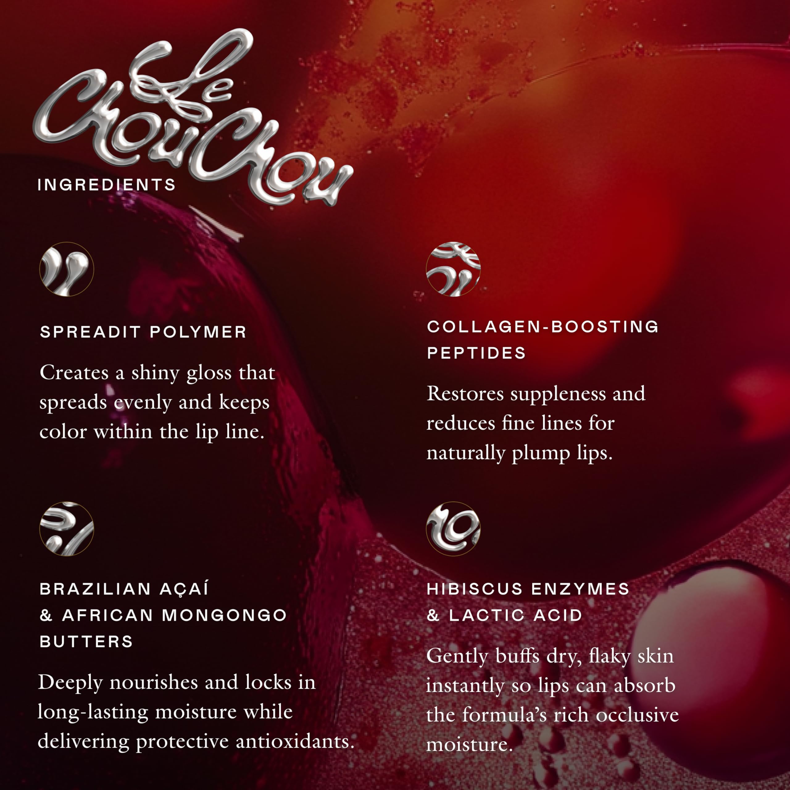 EADEM Le Chouchou Acabado brillante, tono ciruela intenso.