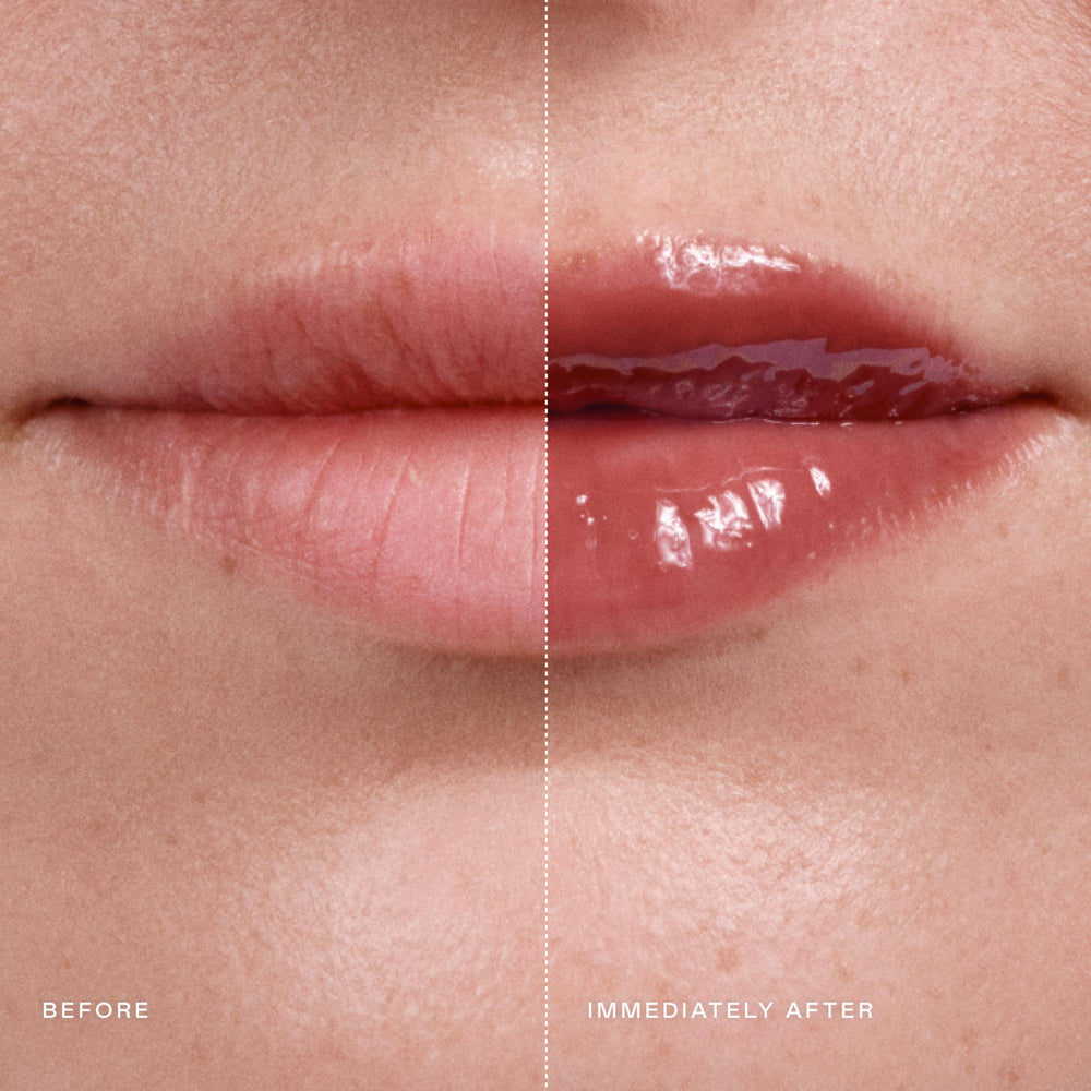 EADEM Le Chouchou gloss Fig Sauce sur lèvres pour un éclat rosé.