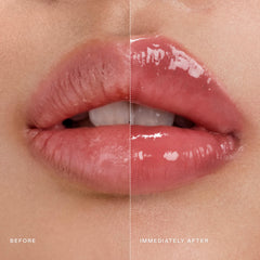 Close-up of EADEM Le Chouchou with a clear high-shine gloss.