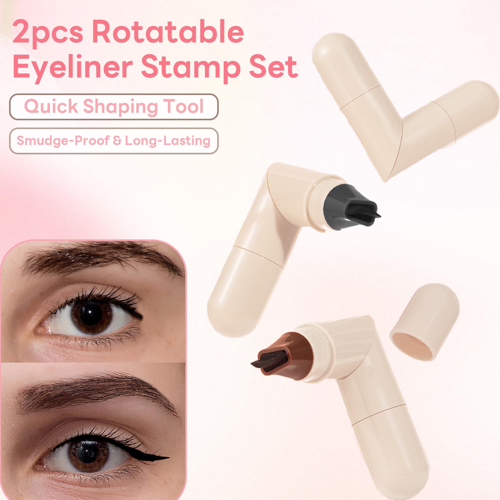 Delineador-estampado rotativo Eagyrosi para ojo derecho, simetría garantizada.