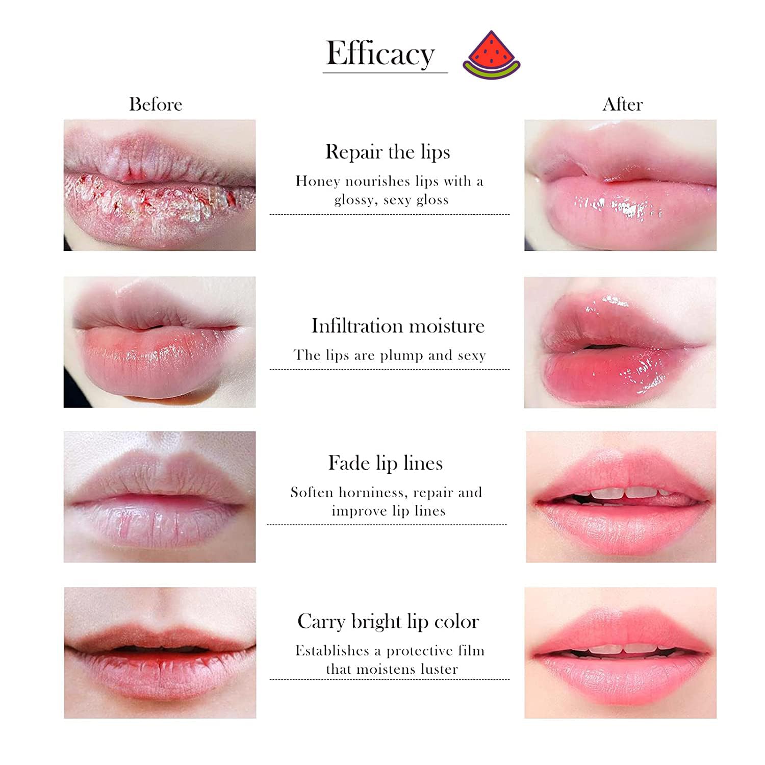 Bálsamo labial Eakroo tarro durazno, uso nocturno para labios suaves