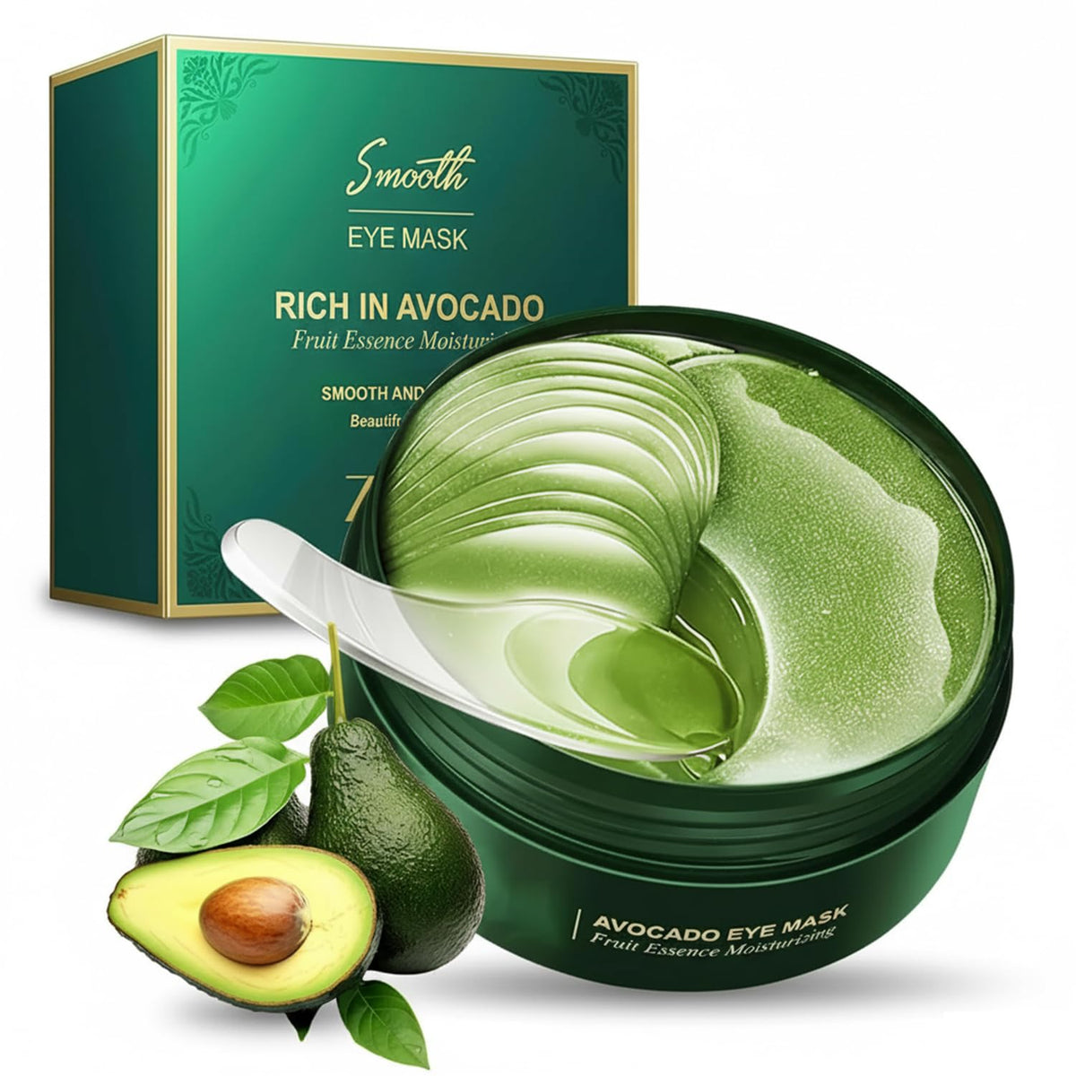 Parches Eakroo de aguacate para hidratar la zona inferior de los ojos.