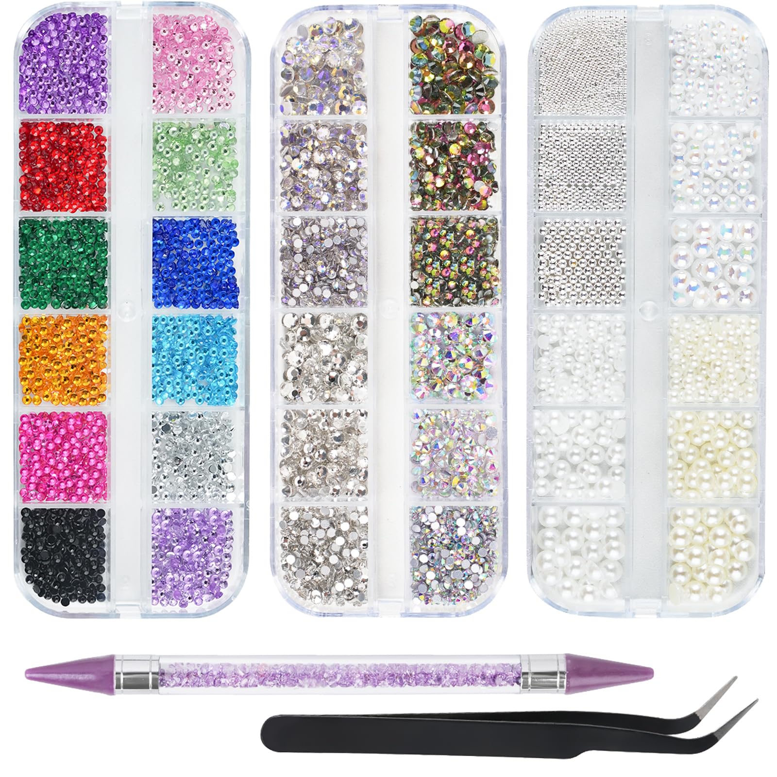 earlmoni conjunto de piedras para arte de uñas que brillan y permiten diseños detallados.