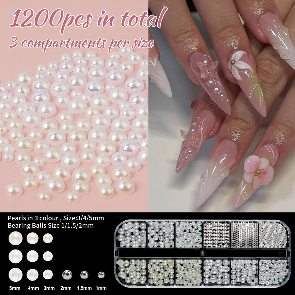 earlmoni perlas planas para arte de uñas añaden textura suave.