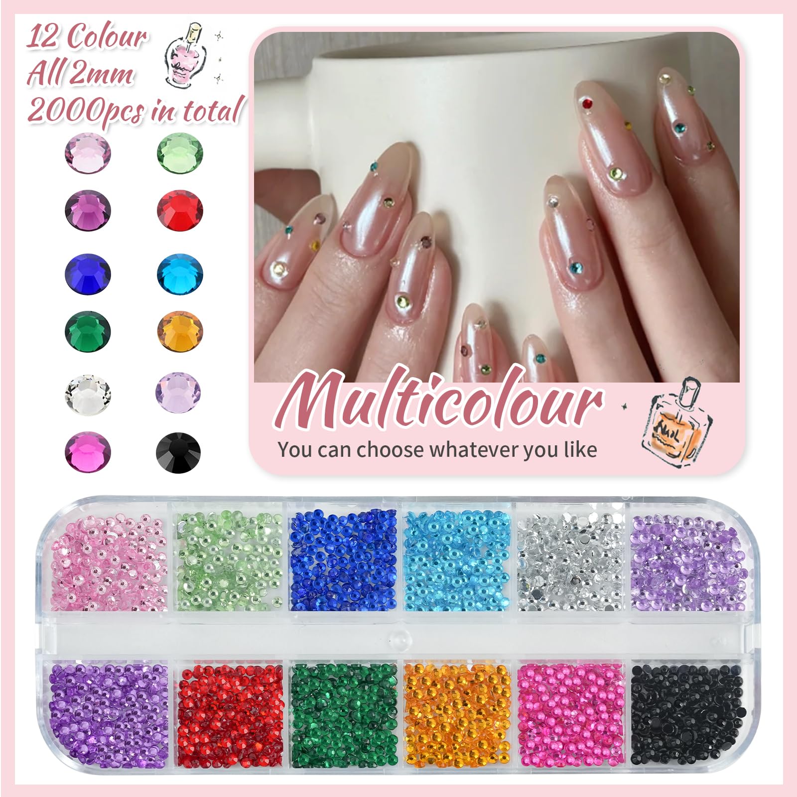 earlmoni piedras acrilicas brillantes ofrecen colores claros y brillo estable.