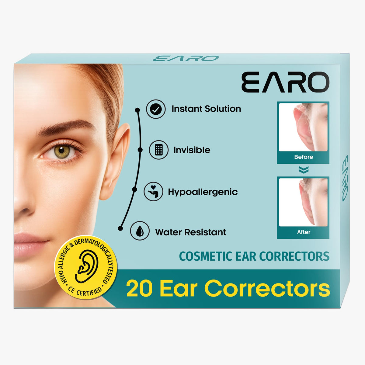 Earo Corrector de Orejas: parche transparente para orejas protruidas.