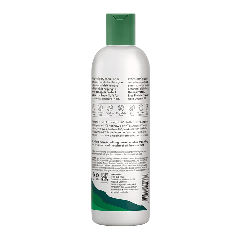 earth Acondicionador argán aloe textura cremosa: suaviza y aporta brillo.