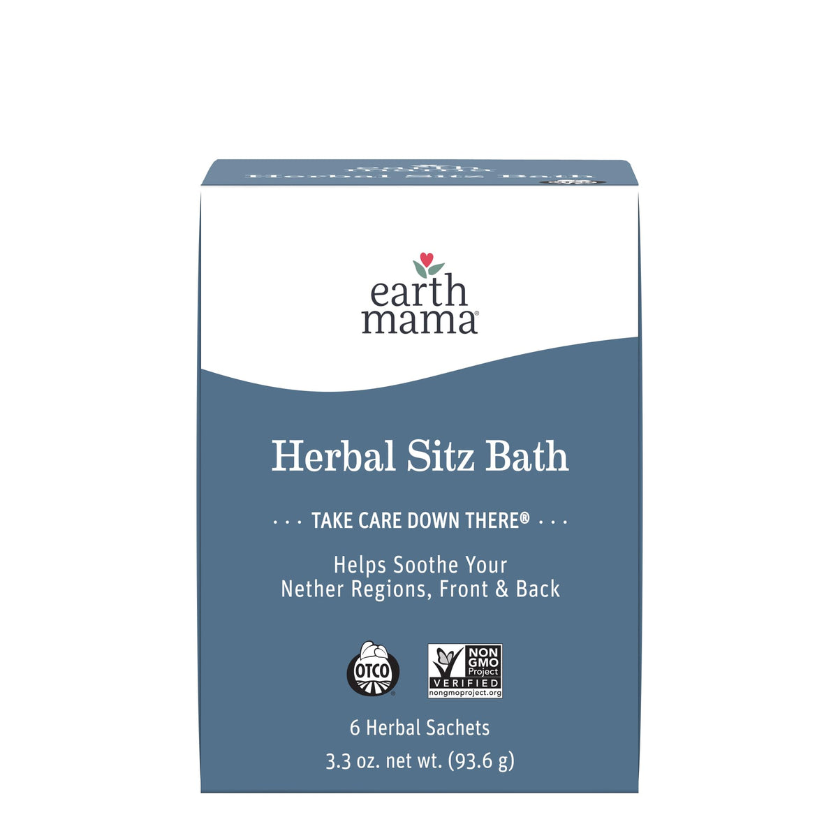 Earth Mama baño de asiento de hierbas, empaque visible para cuidado íntimo suave.