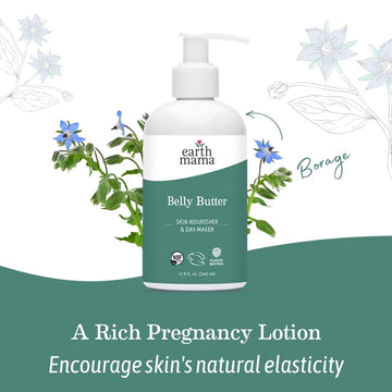Earth Mama Belly Butter sin fragancia para piel sensible.