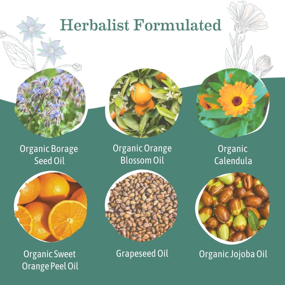 Earth Mama Belly Oil con ingredientes orgánicos para cuidado diario de la piel.