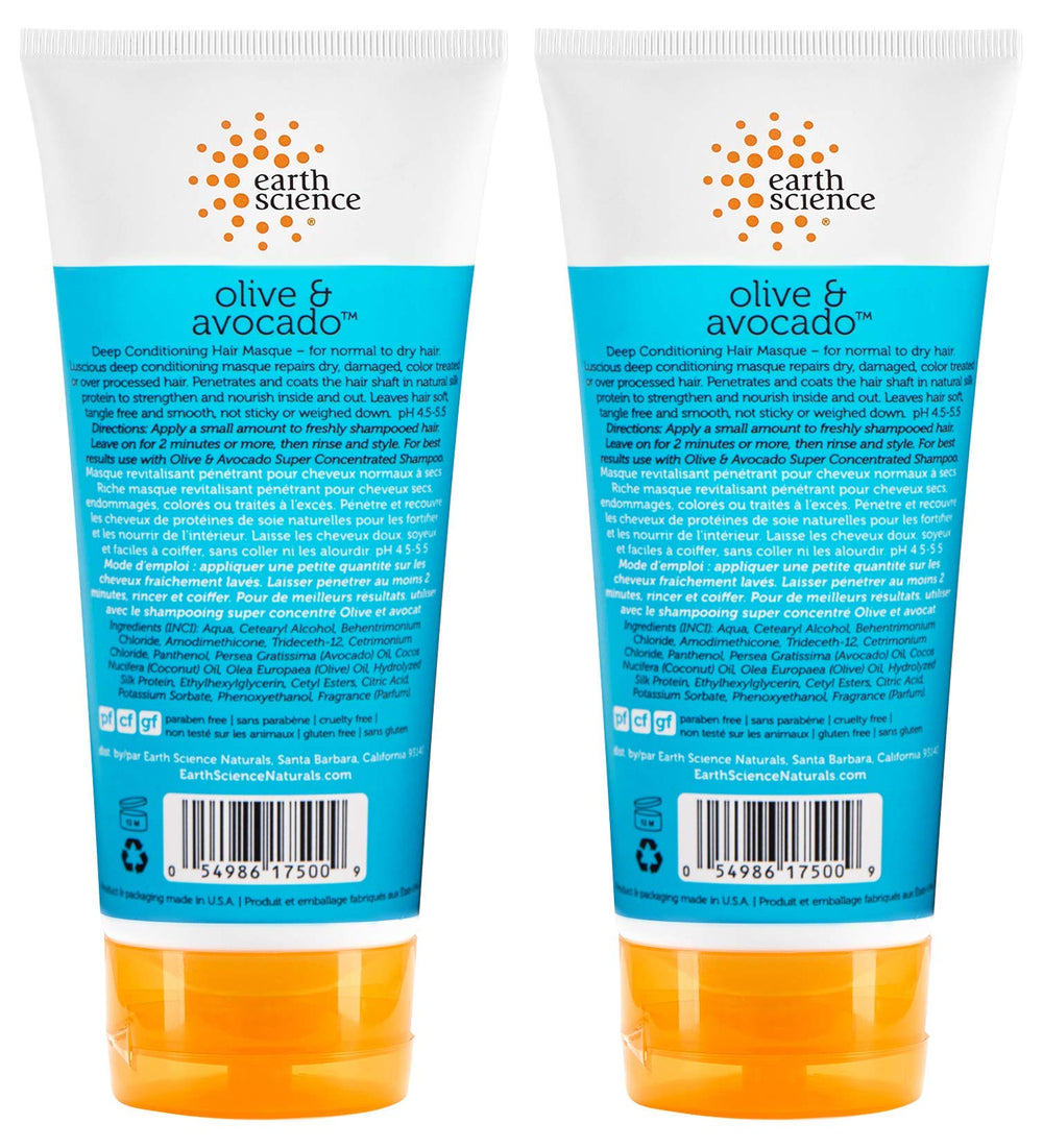 Earth Science Mascarilla en frasco, crema nutritiva para cabello.