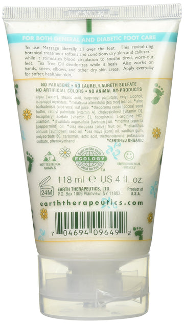 Earth Therapeutics Aplicación Balsamo Pies, cuidado nutritivo para piel áspera