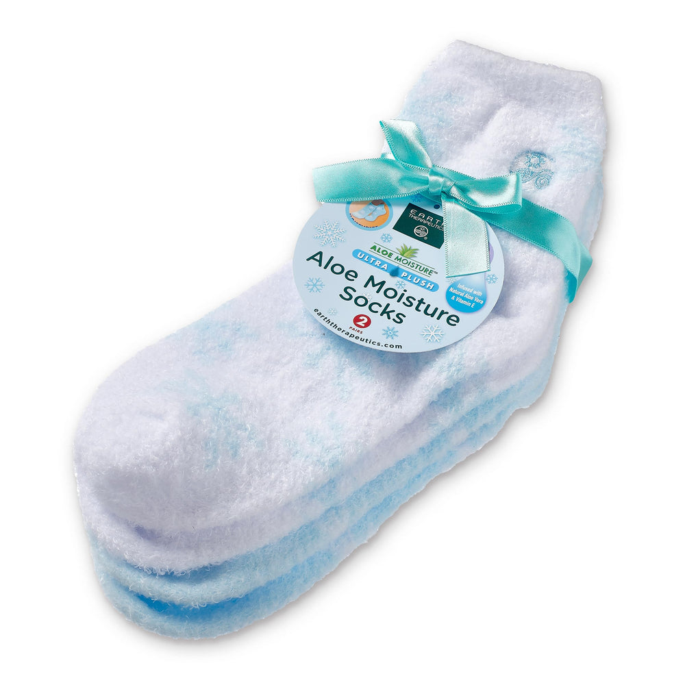 Earth Therapeutics Thera-Soft Aloe diseño azul copos de nieve para lujo suave.