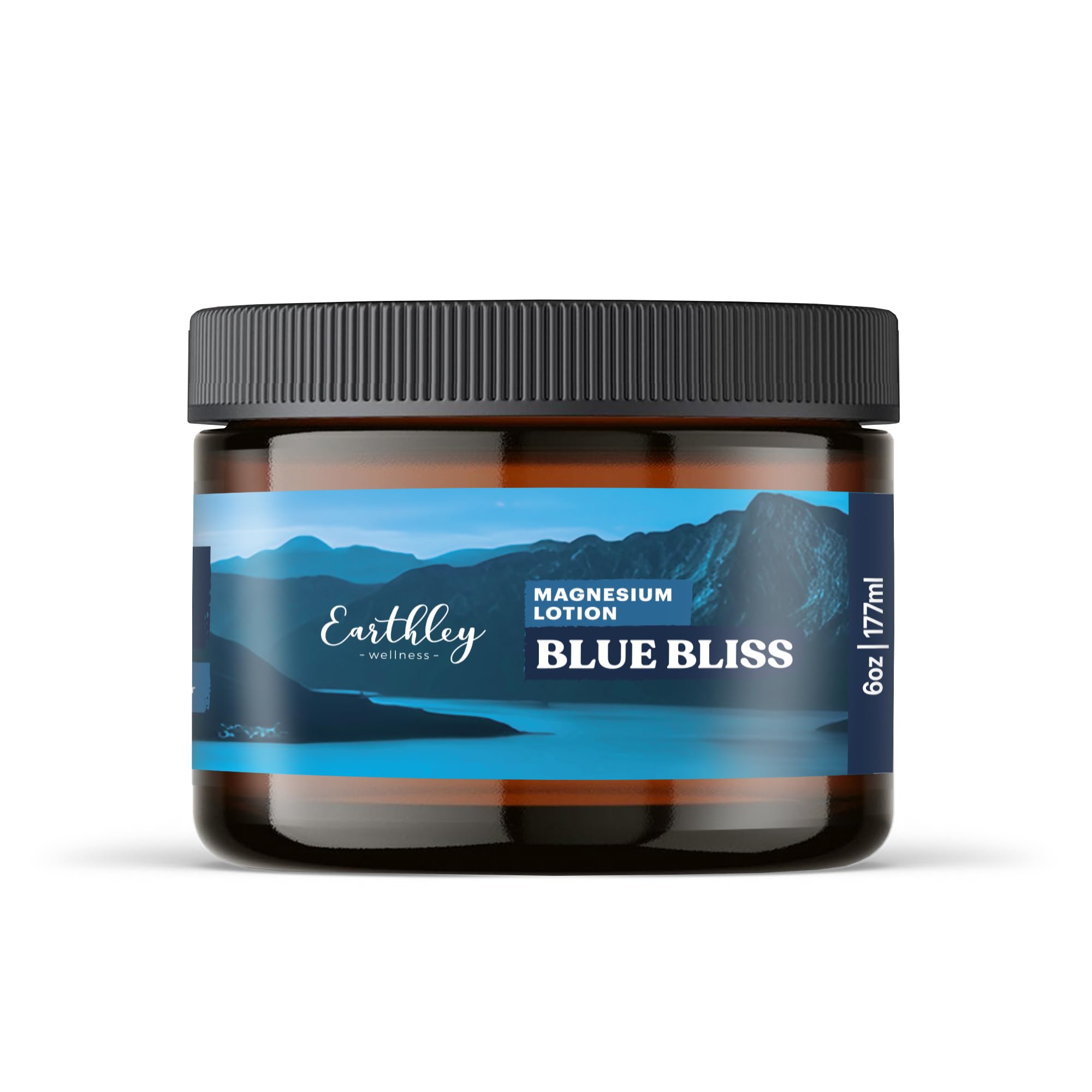 Earthley Wellness loción de magnesio con albaricoque y lavanda para uso nocturno suave.