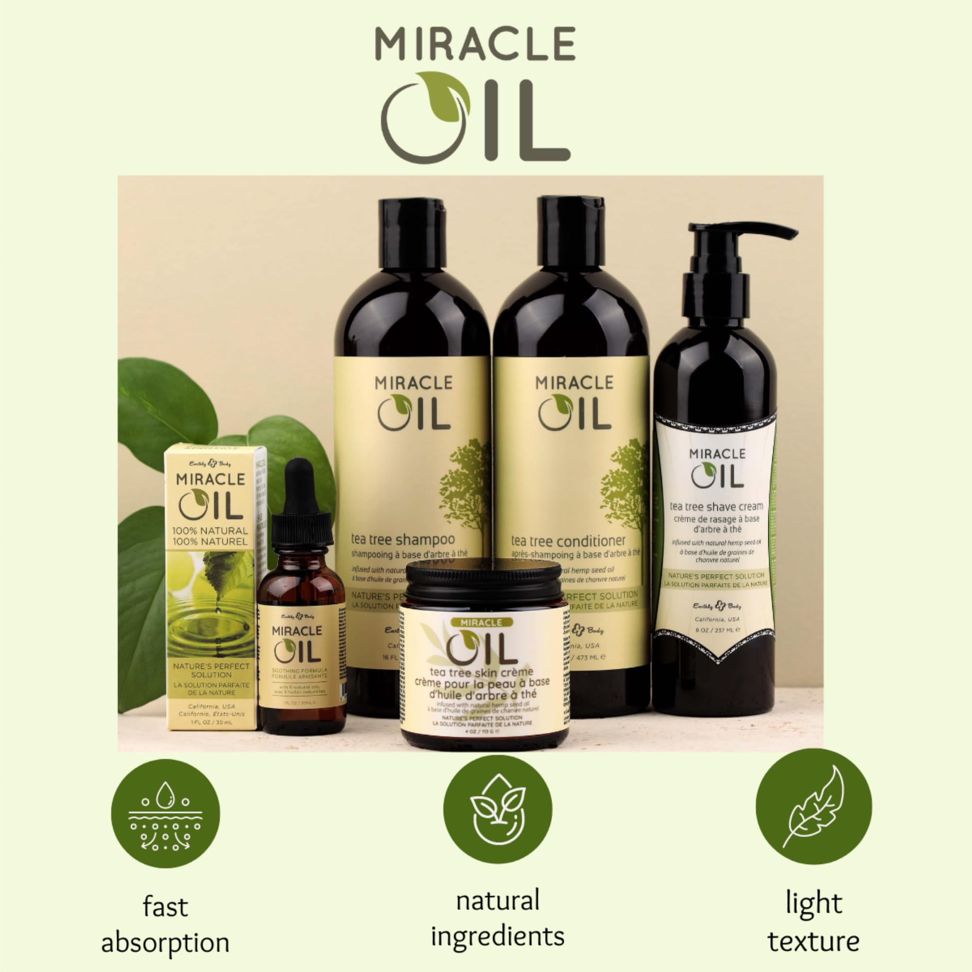 Earthly Body Miracle Oil envase sostenible y libre de químicos