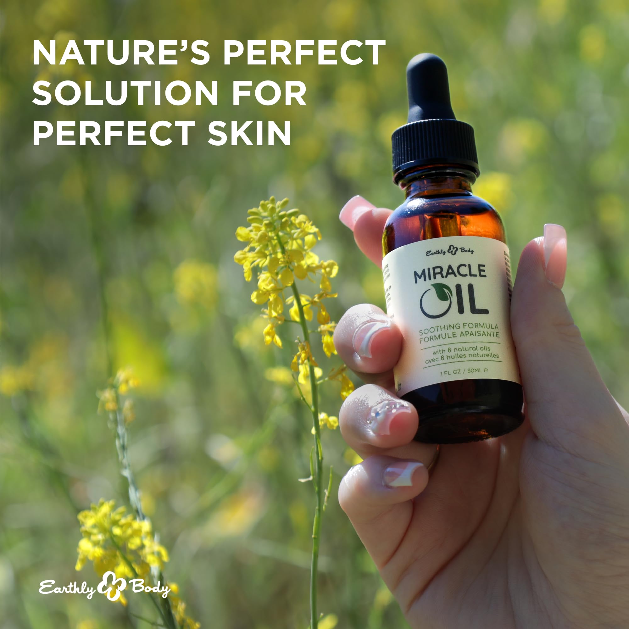 Earthly Body Miracle Oil con ingredientes arbol de te para cuidado nutritivo