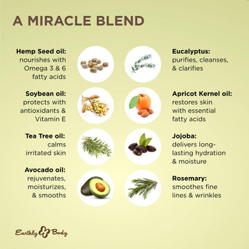 Earthly Body Miracle Oil con semilla de hemp para nutrición de la piel