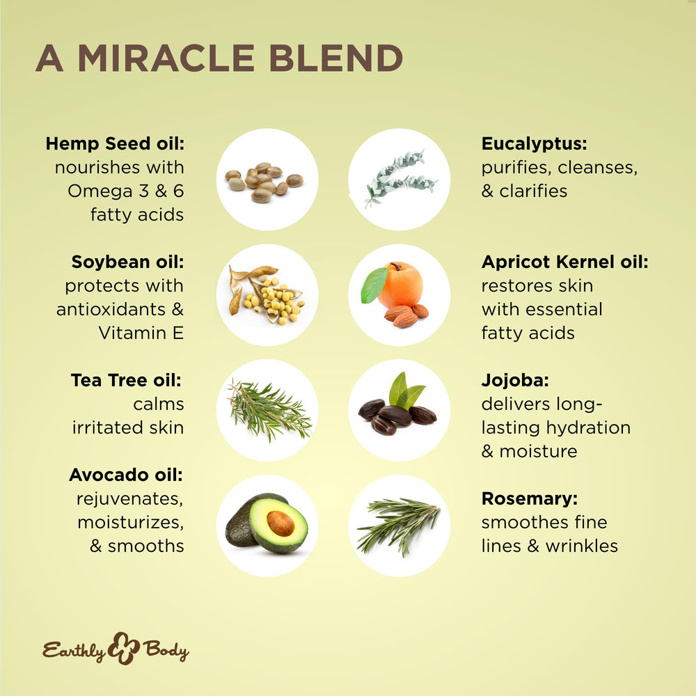 Earthly Body Miracle Oil con semilla de hemp para nutrición de la piel